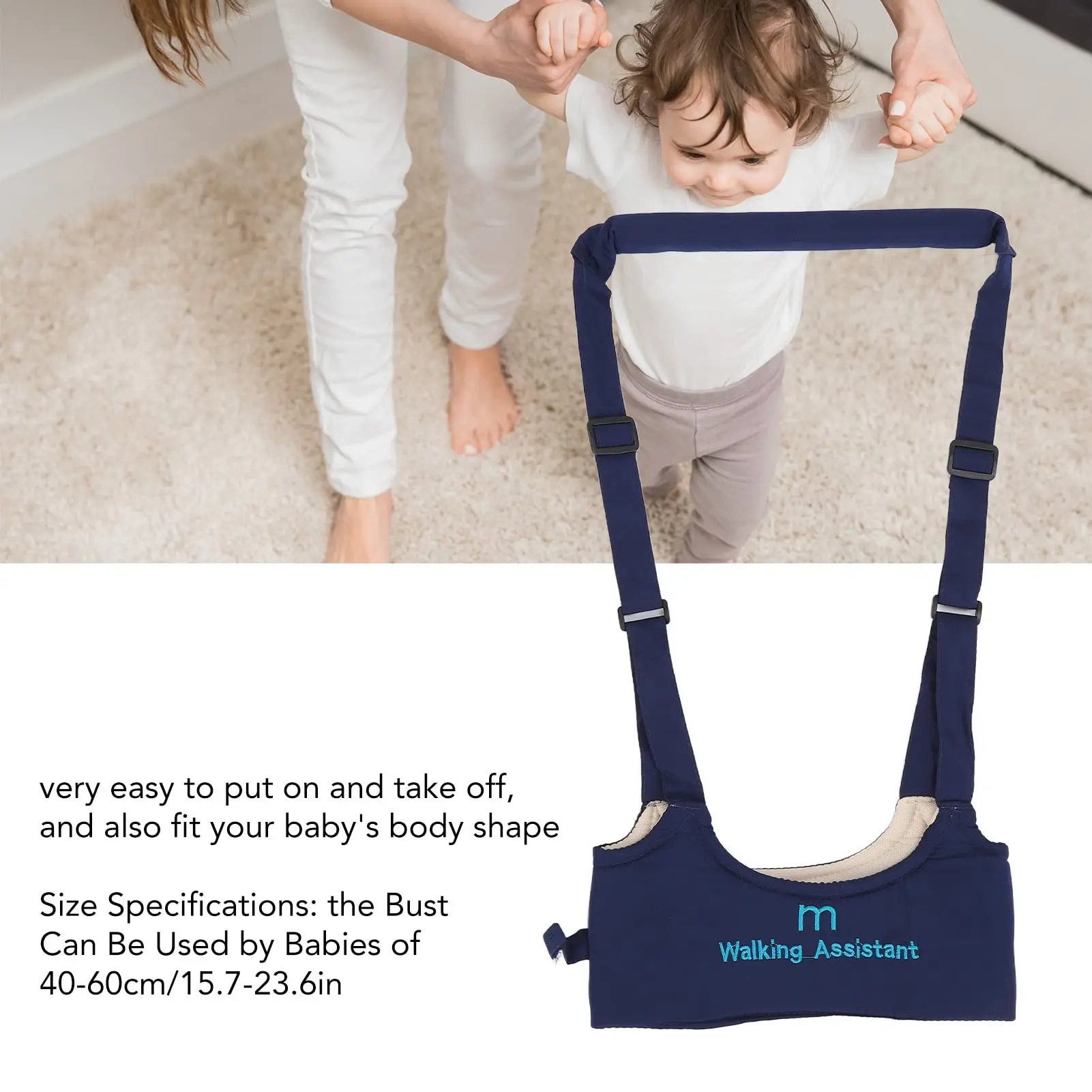 Arnés para caminar para bebés, ayudante para caminar para bebés, arnés para niños pequeños, ajustable, cómodo y transpirable, para actividades infantiles, niños, - imagen 4