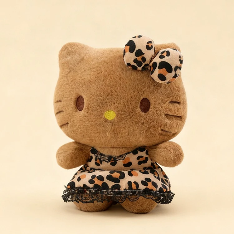 Peluche de Hello Kitty grande con estampado leopardo suave infantil