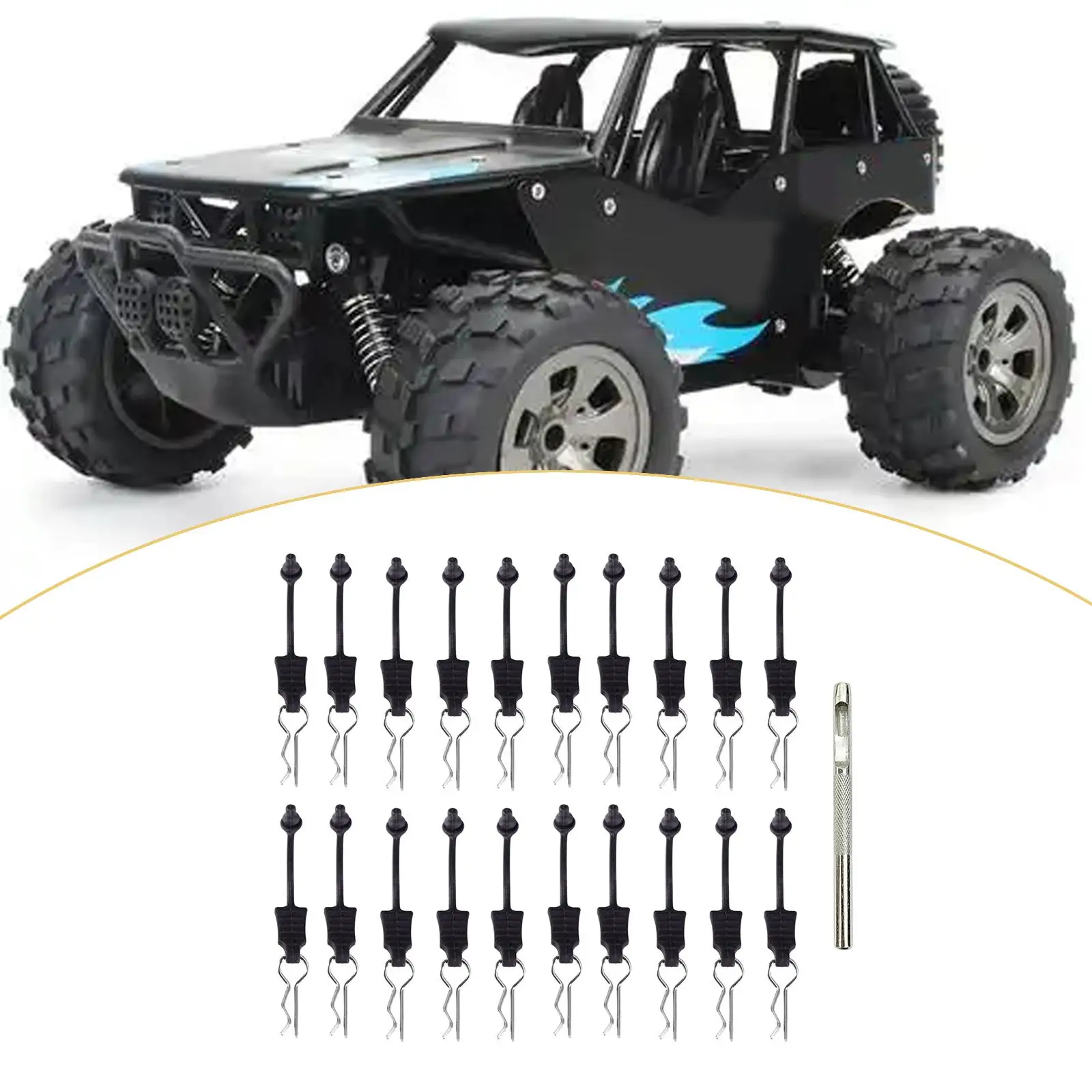 RC Car Body Clip Kit High-strength 4 Pieces/20 Pieces RC Car Accessories R‐Shape Shell Clips for 1/12 1/14 1/16 RC Cars Hobbyist RC Car Body Clip Kit High-strength 4 Pieces/20 Pieces RC Car Accessories R‐Shape Shell Clips for 1/12 1/14 1/16 RC Cars Hobbyist