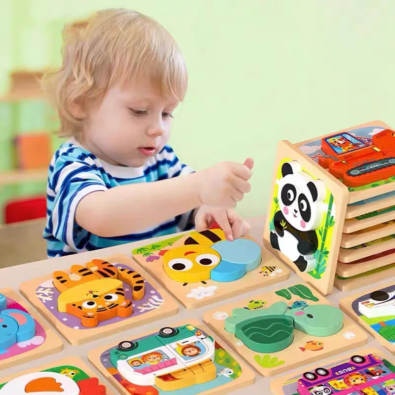 Tablero de rompecabezas Montessori madera 3D bebés 12-24 meses - imagen 4
