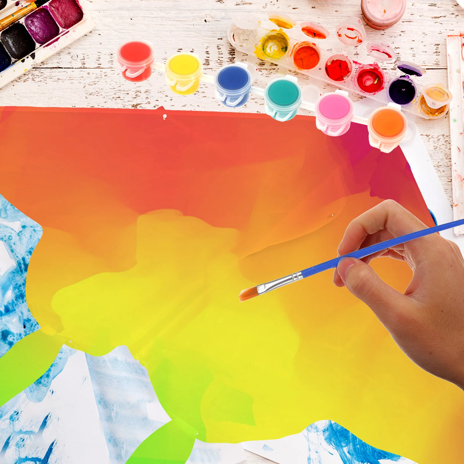 4 juegos DIY cometa arte pintura cometas blanco juguete volador suministros para niños decoración colorear dibujo Graffiti - imagen 4