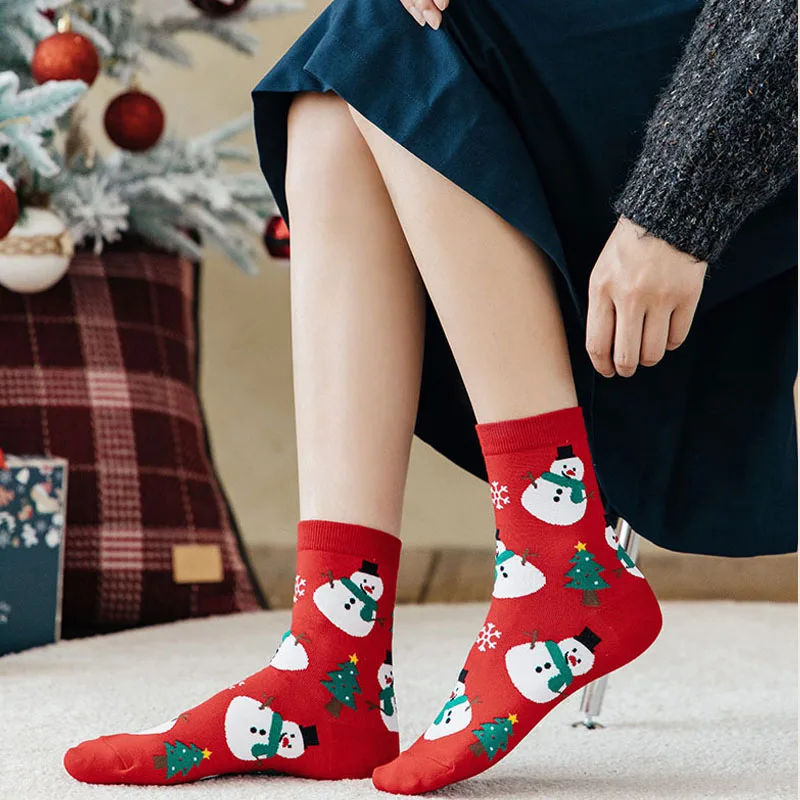 2/4/8 pares de calcetines para niñas, calcetines navideños para niños de punto de algodón de 3 a 14 años, calentadores de piernas suaves para niños pequeños, calcetines largos Unisex - imagen 2