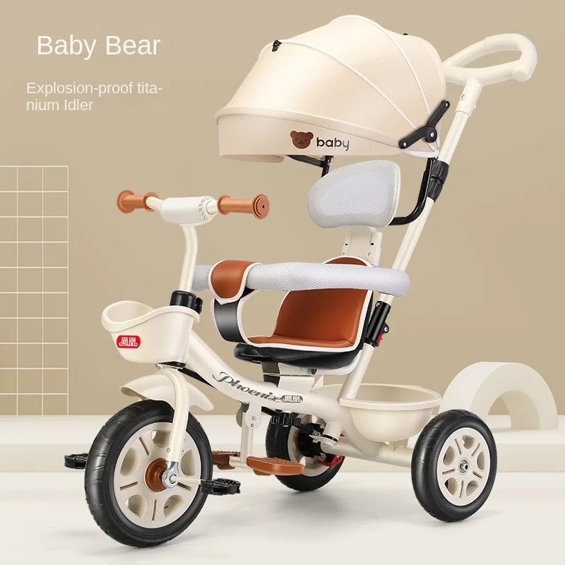 LazyChild Coche de pedales infantil tres ruedas pliable para niños 2-6 años - imagen 2