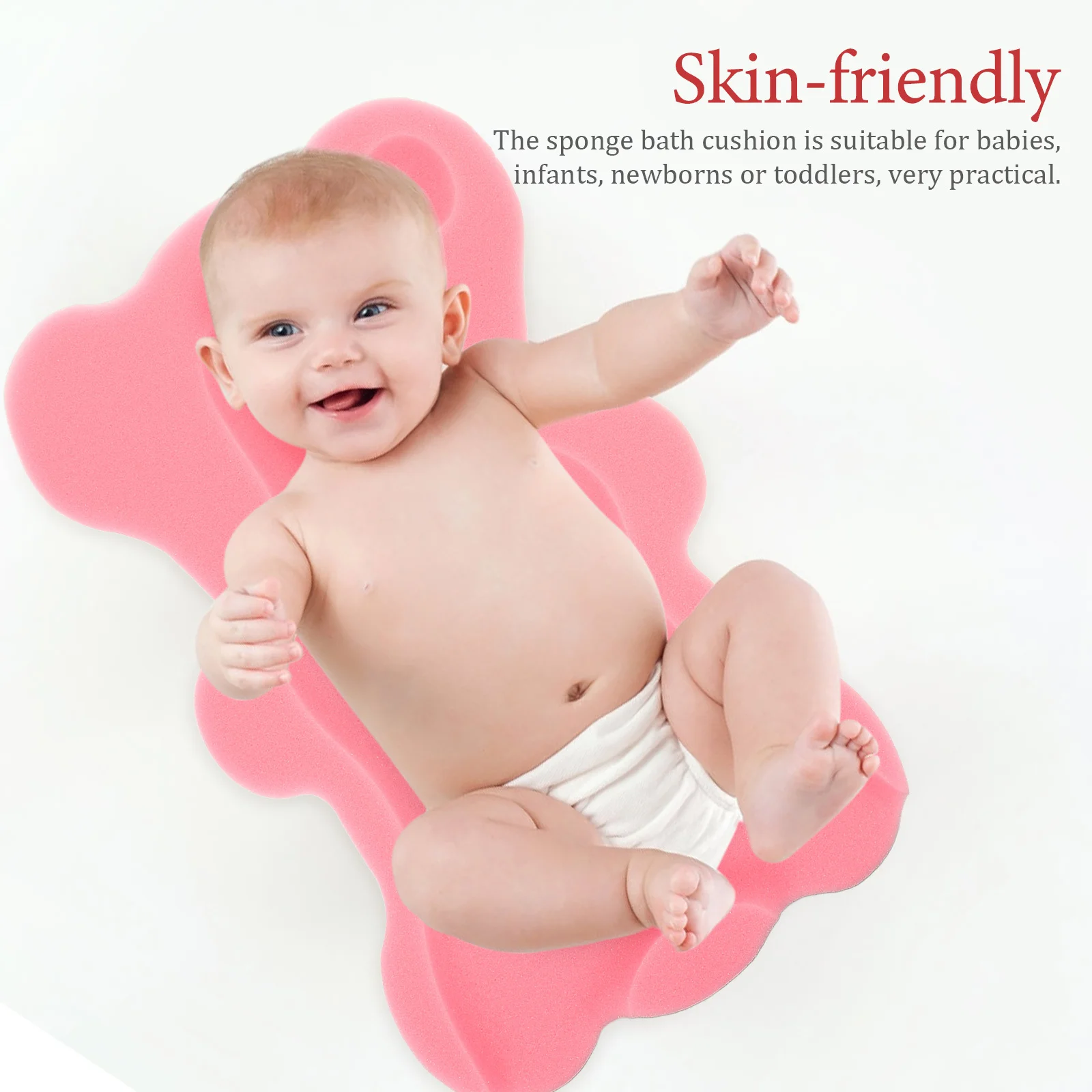 Alfombra de esponja para baño de bebé, cojín suave antideslizante de PU para bebé, soporte para baño para recién nacido, cojín de esponja esencial para baño de dibujos animados para bebé
