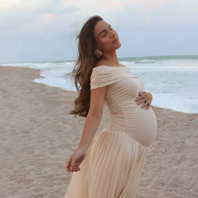 Vestido premamá sin mangas para sesiones de fotos y baby shower - imagen 4