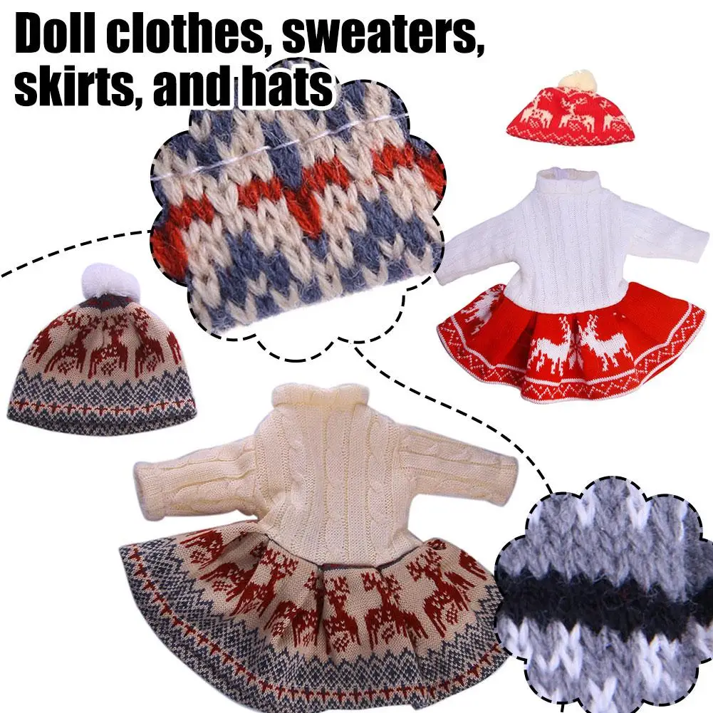 Invierno nuevo estilo suéter vestido + sombrero ropa moda Warm18 pulgadas juguetes trajes para 43-46 Reborn S Navidad Gif M7x8 - imagen 2