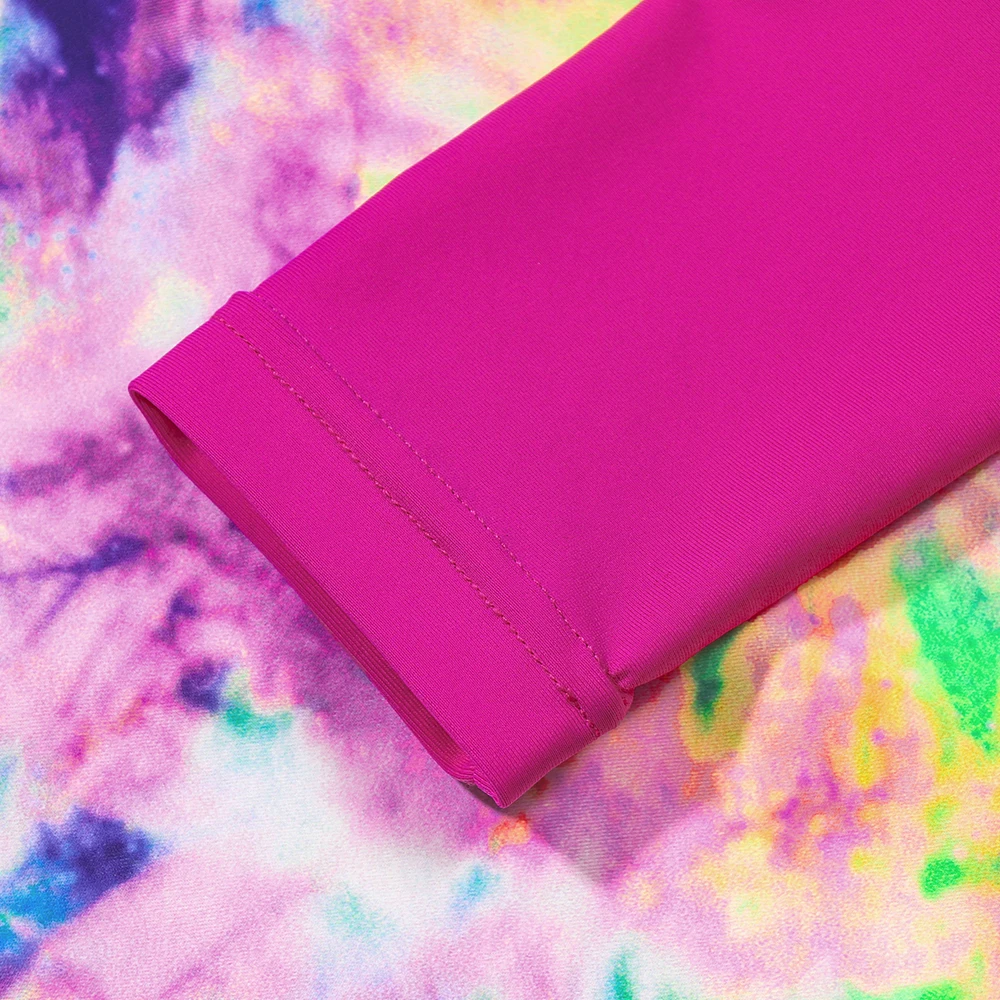 Bañador tie-dye para niña con volantes y manga larga - imagen 2