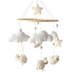 Alpaca Montessori redonda – Juego de emparejar con colgante nube