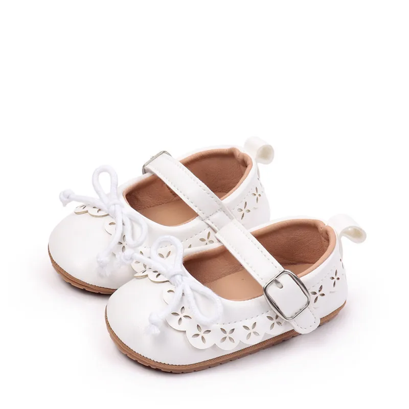 2025 nuevo bebé primavera otoño zapatos de cuna encantador Bowknot infantil cuero PU primeros caminantes suela de goma zapatos de vestir para niñas pequeñas - imagen 2