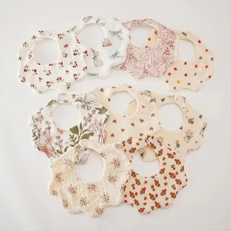 QX2D Babero Babero Unisex Algodón Babero 6 Capa Babero Babero Babero Feeding Lovel - imagen 3