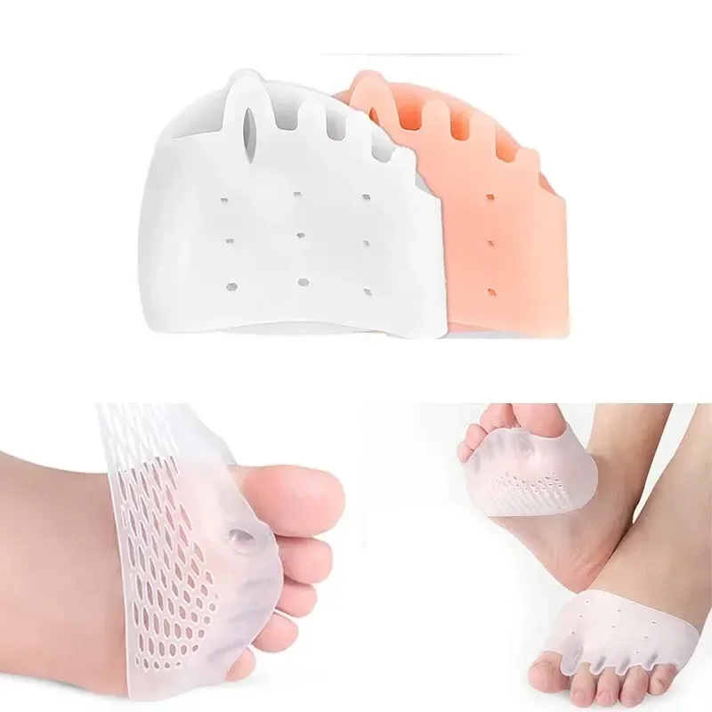 Almohadilla de cojín separador, 2 uds., almohadillas de silicona para el antepié, plantillas de Gel, plantillas para aliviar el dolor en los dedos, Corrector de Valgus, almohadillas de Gel - imagen 3