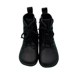 Botas de cuero genuino para niños y niñas con forro de lana suave