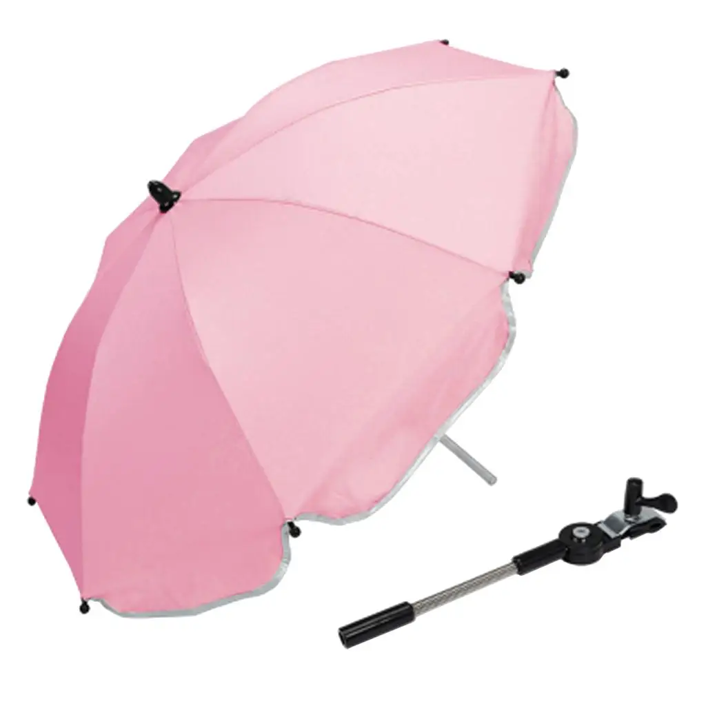 Baby Stroller Pram Pushchair Windproof Rain Protector Umbrella Canopy Parasol