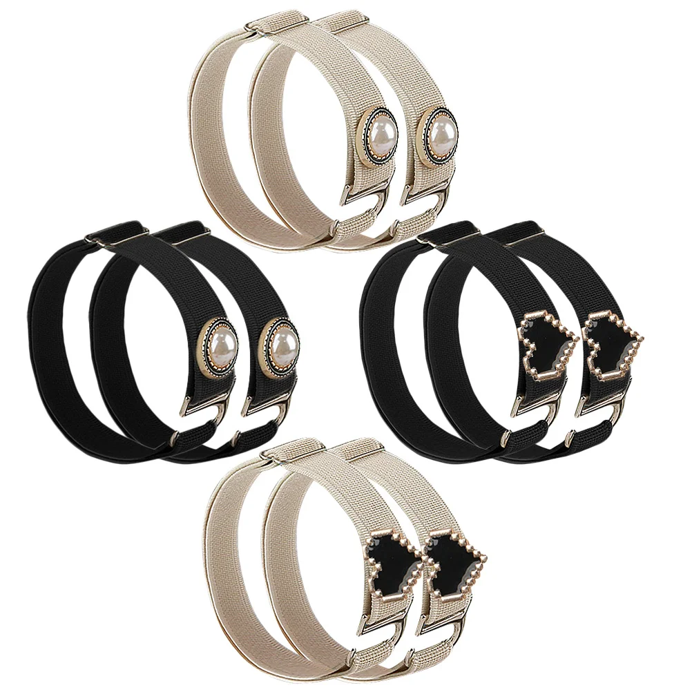 4 pares de correas de zapatos antideslizantes de tacón alto, correa de tobillo de repuesto elástica para zapatos de baile de mujer, correas de zapatos para tacones - imagen 2