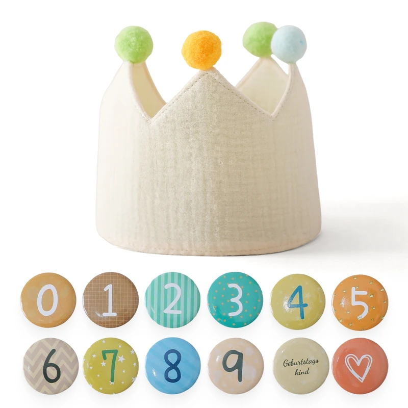 13PC Beige Crown Hat