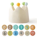13PC Beige Crown Hat