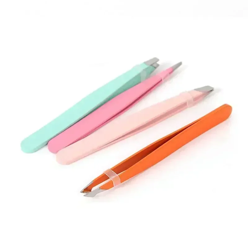 Estuche para cejas: pinzas faciales de 4 piezas, pinzas para cejas de acero inoxidable con pelo de cuero, depilación de restos y depilación encarnada - imagen 4