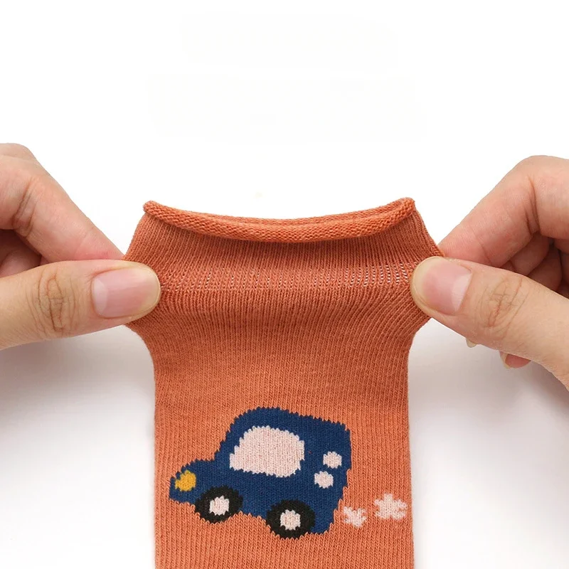 Calcetines de borde enrollado antideslizantes para niños pequeños y medianos, tres pares de medias elásticas sueltas - imagen 4