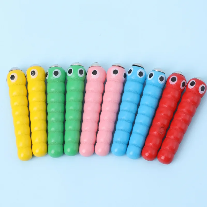 Juego de gusanos de pájaro carpintero, rompecabezas magnético 3D, juguetes de madera para niños, juguete educativo de aprendizaje temprano para niños, regalos para bebés - imagen 4