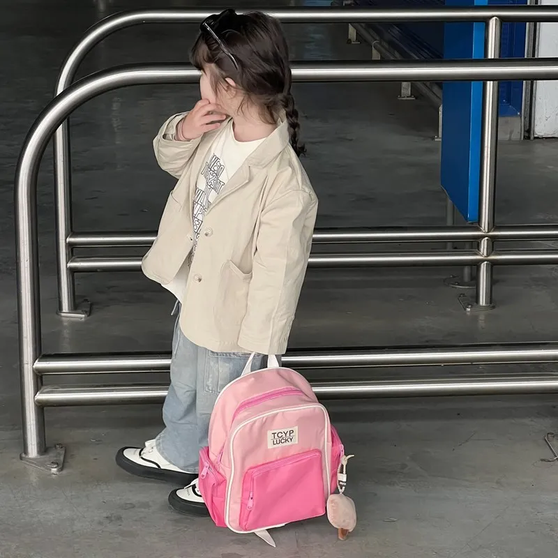 Mochilas coreanas bonitas para niños, bolsos de retales para niñas y niños, mochila escolar para guardería, bolsa de almacenamiento de viaje para niños pequeños 2024 - imagen 4