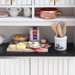 Set de cocina en miniatura para muñecas con alimentos