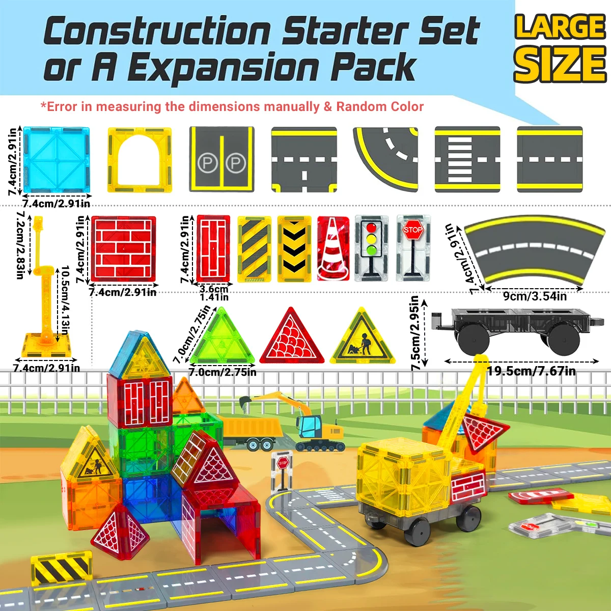Juego de construcción de carreteras magnéticas, juguetes para niños mayores de 3 años, regalo para niños y niñas, bloques de construcción magnéticos, juguetes educativos Montessori - imagen 4