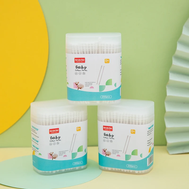 200 Uds. Hisopo de algodón con cuchara para la oreja, hisopos de algodón para limpieza de oídos para recién nacidos, hisopo de algodón de doble punta para niños, desechable especial para bebés - imagen 2
