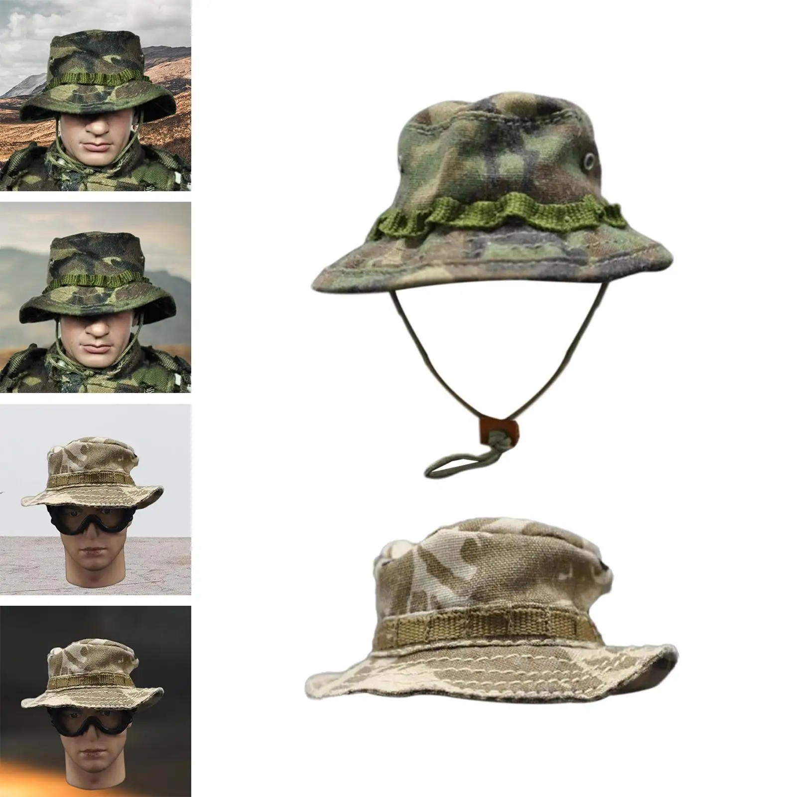 1/6 Scale Wide Brim Bucket Hat Casual Retro Stylish Dress up Cosplay Male Figure Cap Costume for 12'' Action Figures Accessories