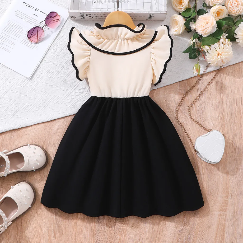 2025 vestido para niños, ropa elegante de verano para niñas pequeñas, manga corta, 3 4 5 6 7 años, vestido de fiesta bonito Floral informal para niños - imagen 2