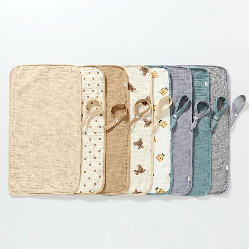 Cambiador de pañales de algodón para bebé, 2 piezas, impermeable, doble capa, transpirable, portátil, recién nacido - imagen 2