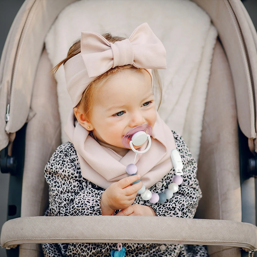 Nuevo Clips de silicona para chupete de bebé, cuentas redondas de silicona para mordedor, cadena de chupete para la dentición del bebé, juguetes seguros sin BPA - imagen 4