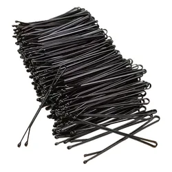 Pasador de metal negro para flequillo lateral – Minimalista infantil