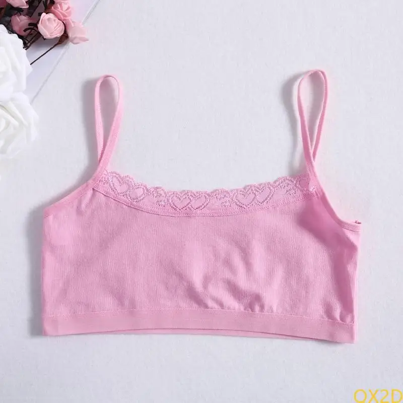 QX2D Beathable Teen Lace Bra para pubertad Girl 4 Opciones algodón Bras entrenamiento - imagen 4