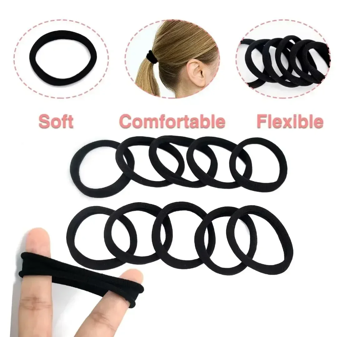 20-200 Uds. Accesorios para el cabello para mujer y niña, bandas básicas para el cabello, diadema, cuerdas para el cabello, lazos, soporte para cola de caballo, nailon Simple y moderno - imagen 3