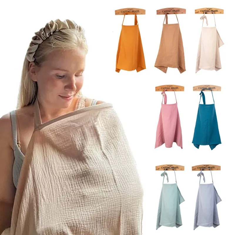 Cubierta de lactancia transpirable para bebé, cubierta de maternidad para lactancia, manta de muselina de algodón para alimentación de bebé, delantal de privacidad, mantas para cochecito