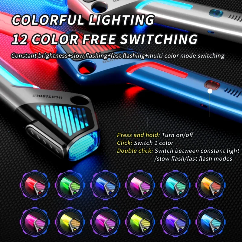 Espada de juguete brillante colorida para niños, espada láser de música telescópica, juguete de descompresión giratorio 2 en 1, espada ligera, juguetes para niños y adultos