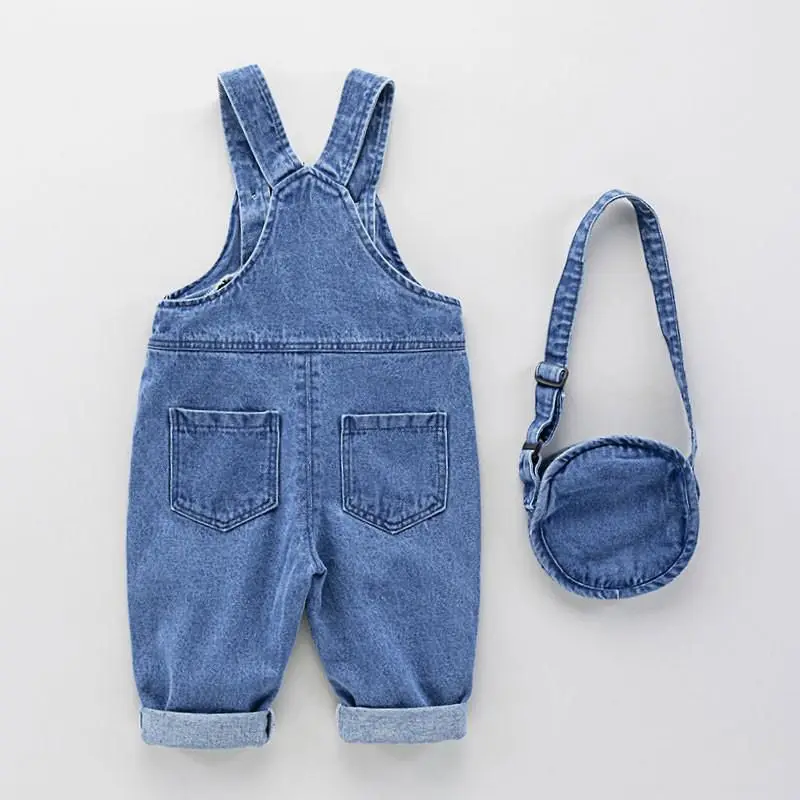 Monos sencillos universales de una pieza para niños y niñas, monos vaqueros versátiles a la moda para bebés, pantalones vaqueros nuevos para primavera y otoño para niños - imagen 5