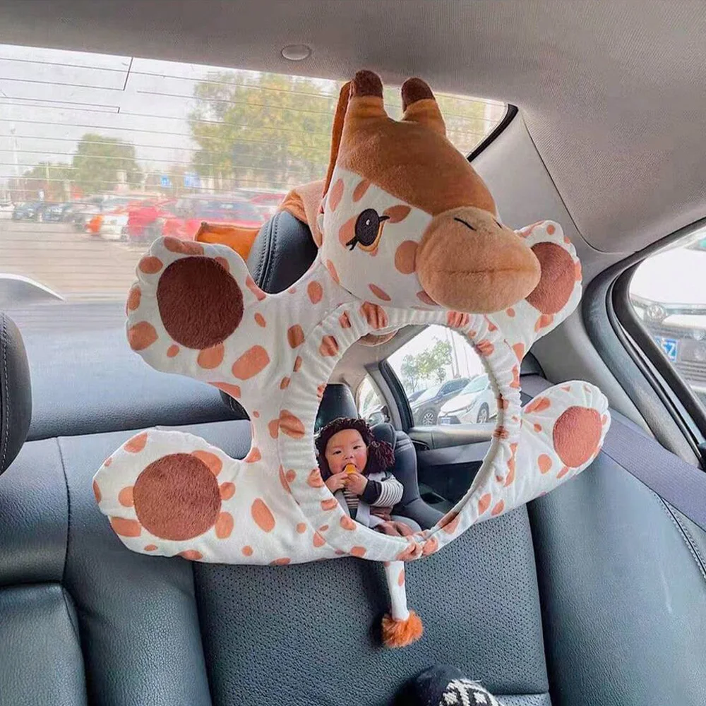 Espejo de seguridad para asiento de coche infantil, espejo decorativo de dibujos animados, visión amplia y transparente, totalmente ajustable - imagen 3