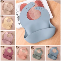 Color niños 1 Uds Baberos de silicona para bebés accesorios de alimentación impermeables Baberos de baba de calidad alimentaria paño para eructar para recién nacidos accesorios para bebés