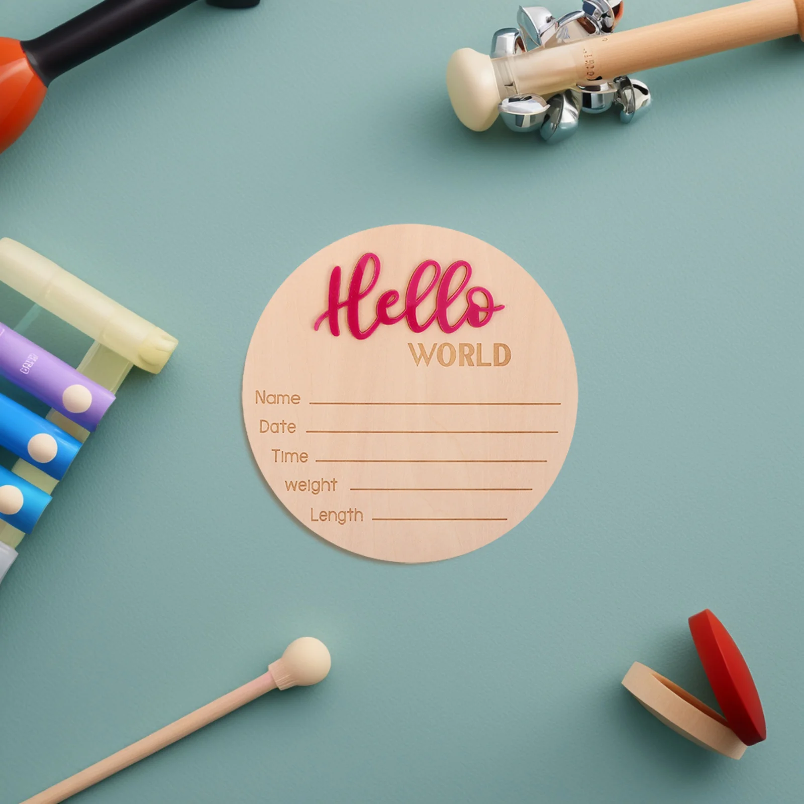 Letrero de llegada para bebé, tarjeta de anuncio para recién nacido, placa de registro de nacimiento de madera para decoración de guardería, recuerdo de bienvenida, accesorio de regalo, 4 Uds. - imagen 5