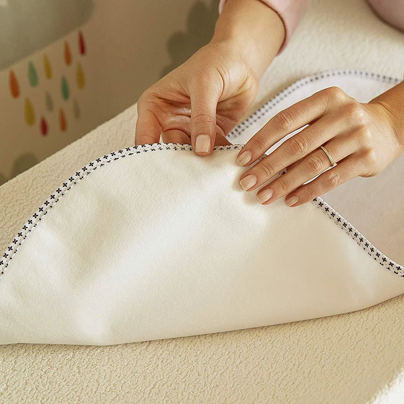 Revestimientos para cambiador de algodón de franela impermeable, perfectos para cambiar pañales de bebé, color blanco - imagen 3