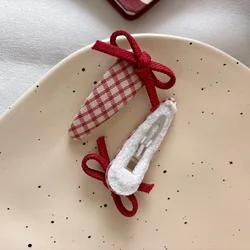 Horquillas BB para el pelo infantil con lazo a cuadros retro