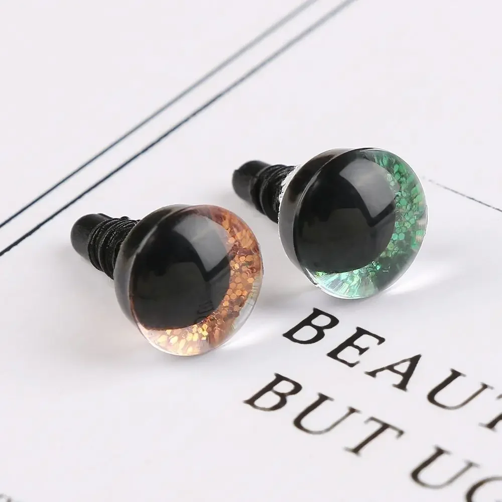 Ojos de cristal de marionetas con purpurina, 10 pares, 10mm, piezas de juguetes de peluche, manualidades con arandela, accesorios para muñecas DIY - imagen 4