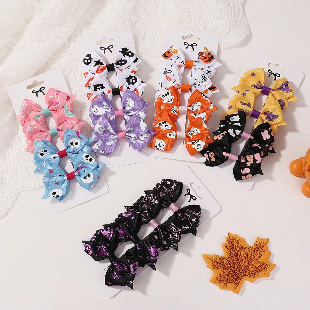Pinzas de pelo Halloween suave algodón estilo fantasma para niñas - imagen 2