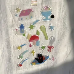 Pegatinas de gato 3D impermeables estilo coreano para álbum y planificador