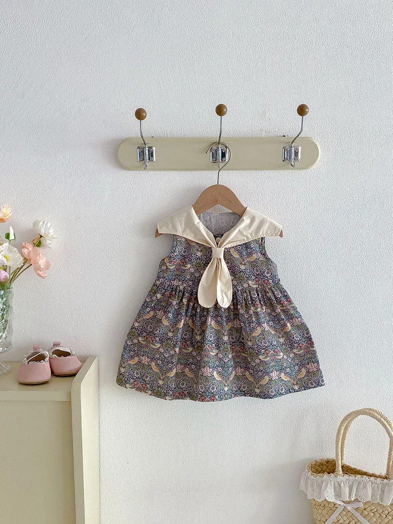 MILANCEL vestido de verano bebé niña algodón sin mangas estampado - imagen 4