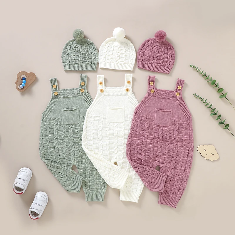 Peleles para bebé recién nacido, ropa a la moda para primavera y otoño, mono liso sin mangas tejido para niños y niñas, monos de 0 a 18m