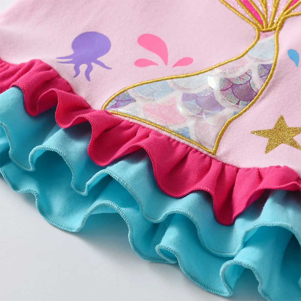 Camiseta DXTON sirena niña – Manga corta algodón con volantes - imagen 4