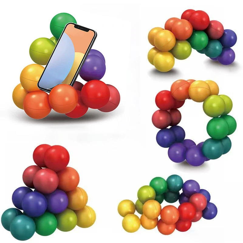 Juguete sensorial Fidget bola educativa giratoria 3D soporte móvil - imagen 5