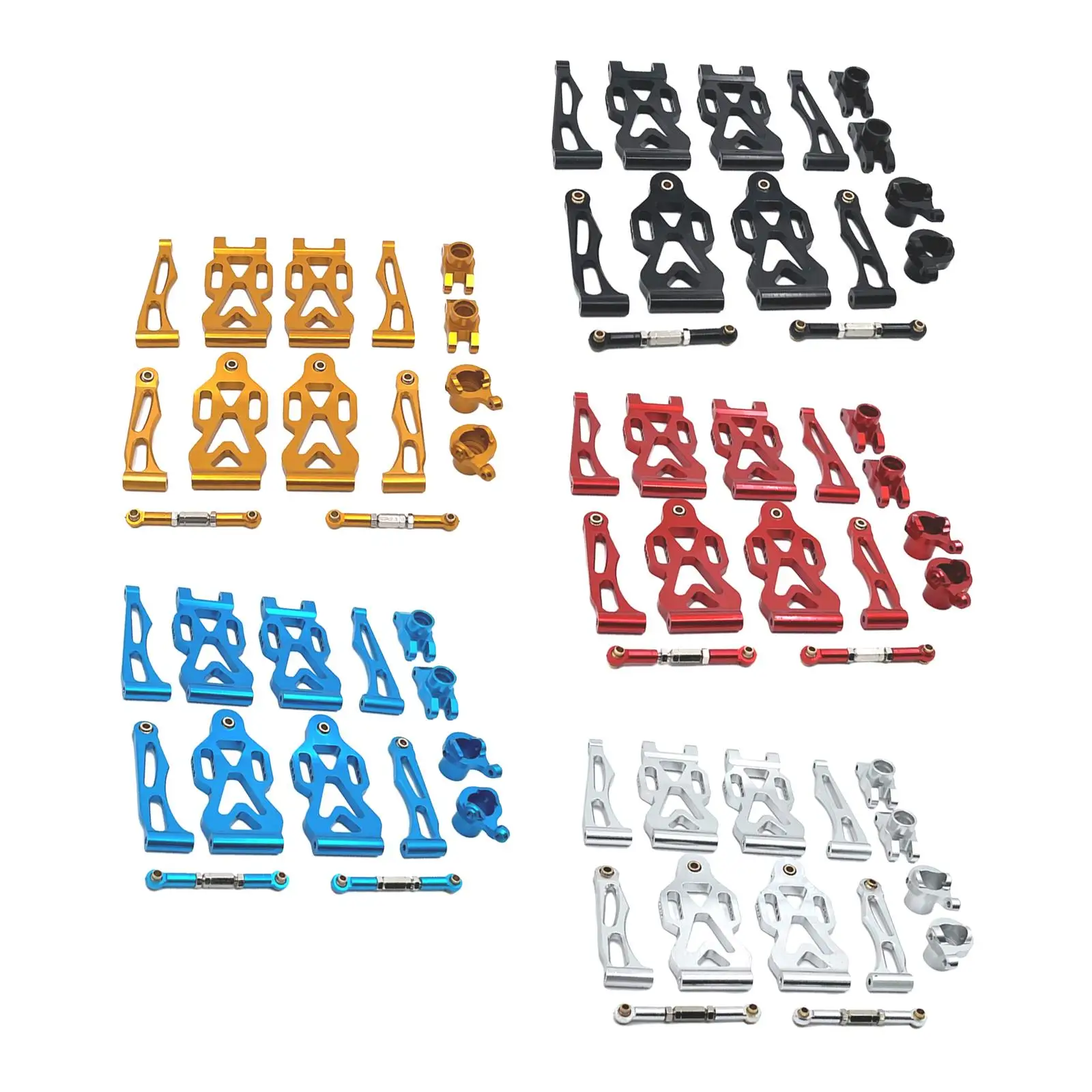 RC Front Rear Swing Arm Steering Cup Parts Set Replacement Parts Aluminum RC Model Vehicle Parts for 16104 16101 1/16 RC DIY